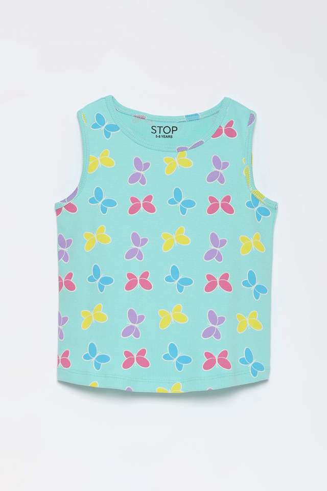 Solid-Blended-Fabric-Round-Neck-Girls-T-Shirt
