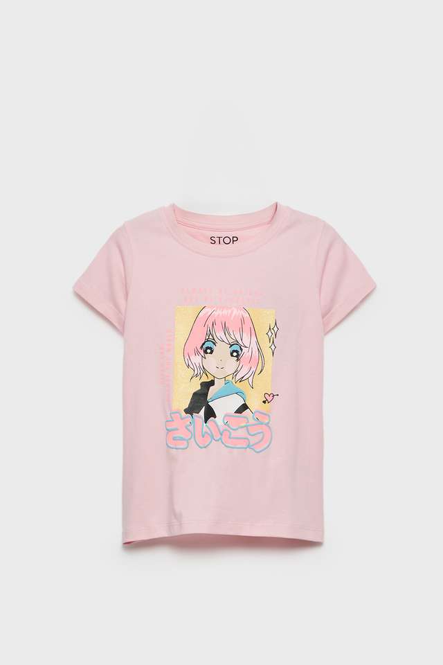 Graphic-Print-Cotton-Round-Neck-Girls-T-Shirt