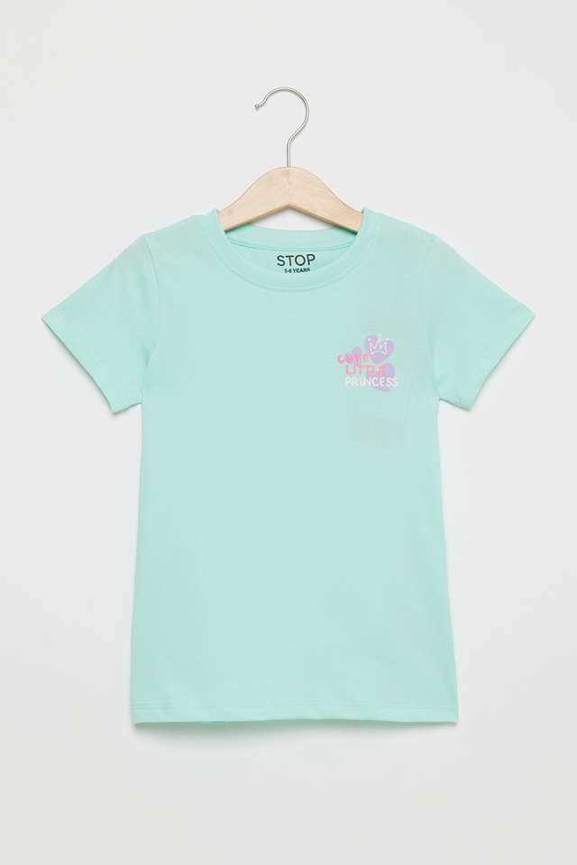 Solid-Cotton-Round-Neck-Girls-T-Shirt