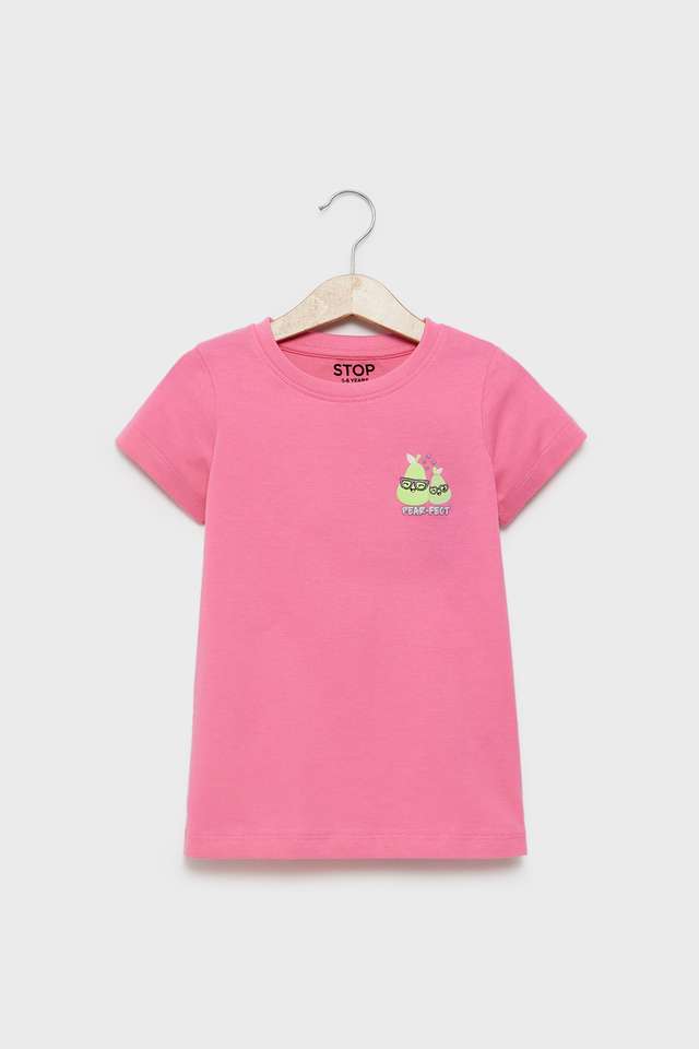 Solid-Cotton-Round-Neck-Girls-T-Shirt