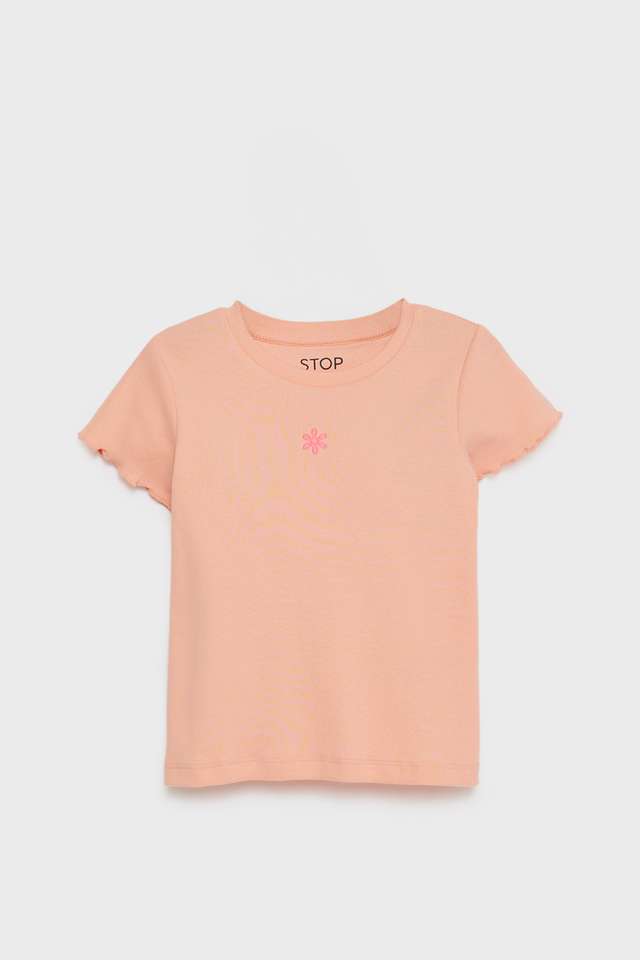 Solid-Cotton-Round-Neck-Girls-T-Shirt
