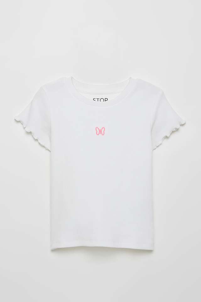Solid-Cotton-Round-Neck-Girls-T-Shirt