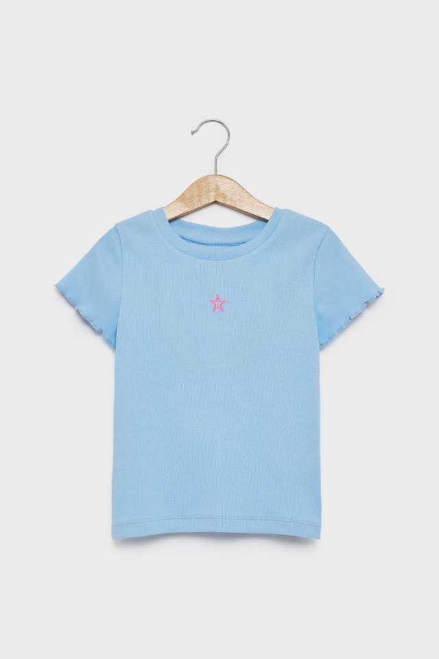 Solid-Cotton-Round-Neck-Girls-T-Shirt