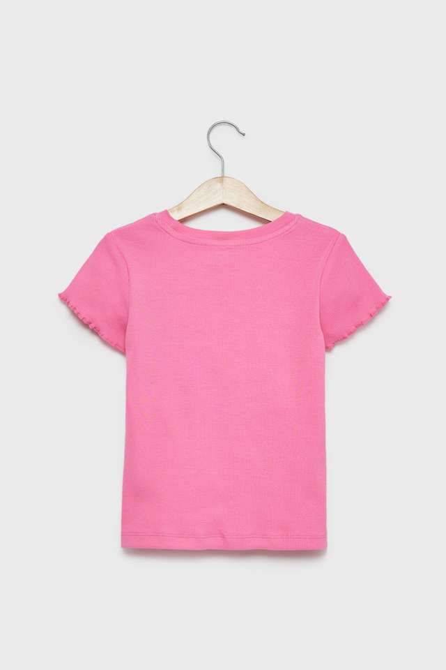 Solid-Cotton-Round-Neck-Girls-T-Shirt