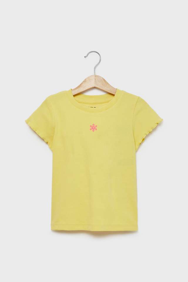 Solid-Cotton-Round-Neck-Girls-T-Shirt