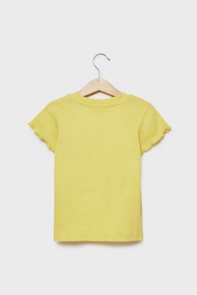 Solid-Cotton-Round-Neck-Girls-T-Shirt