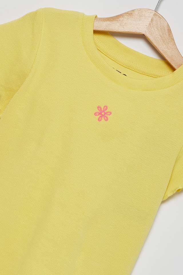 Solid-Cotton-Round-Neck-Girls-T-Shirt