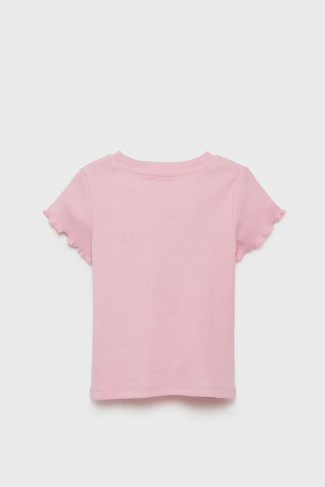 Solid-Cotton-Round-Neck-Girls-T-Shirt