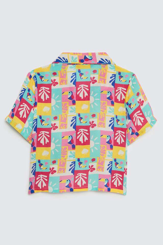 Solid-Blended-Fabric-Collared-Girls-T-Shirt