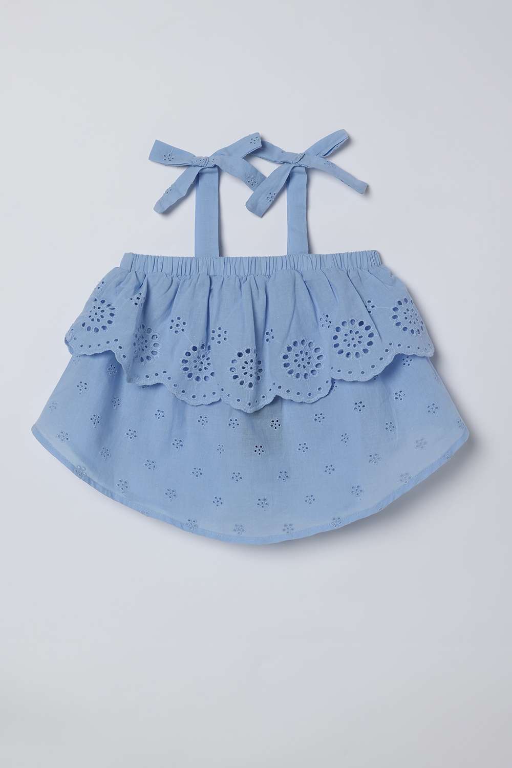 Solid-Blended-Fabric-Round-Neck-Girls-T-Shirt
