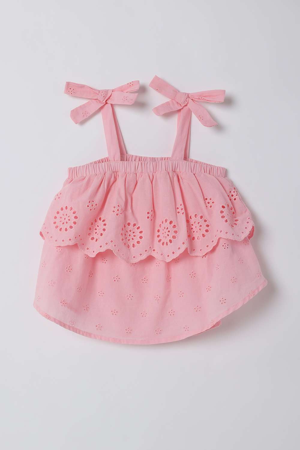 Solid-Blended-Fabric-Round-Neck-Girls-T-Shirt