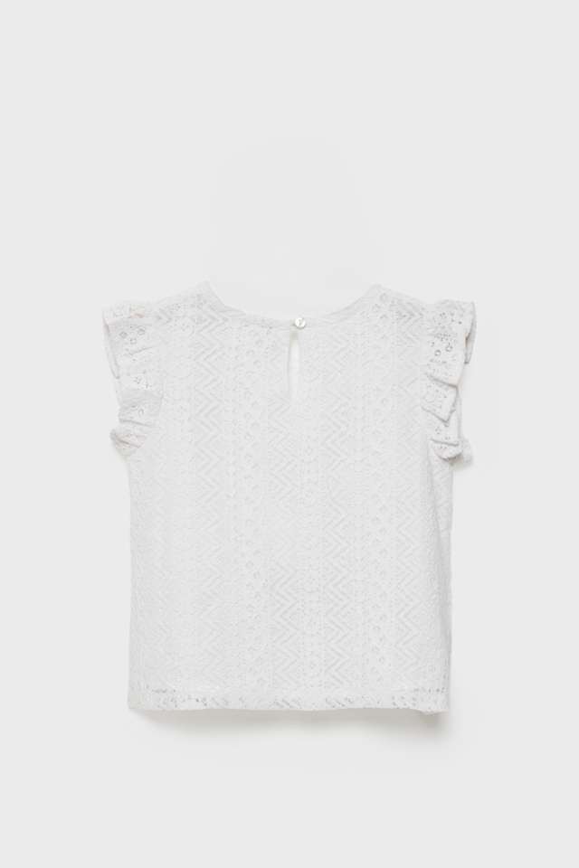 Solid-Blended-Fabric-Round-Neck-Girls-T-Shirt