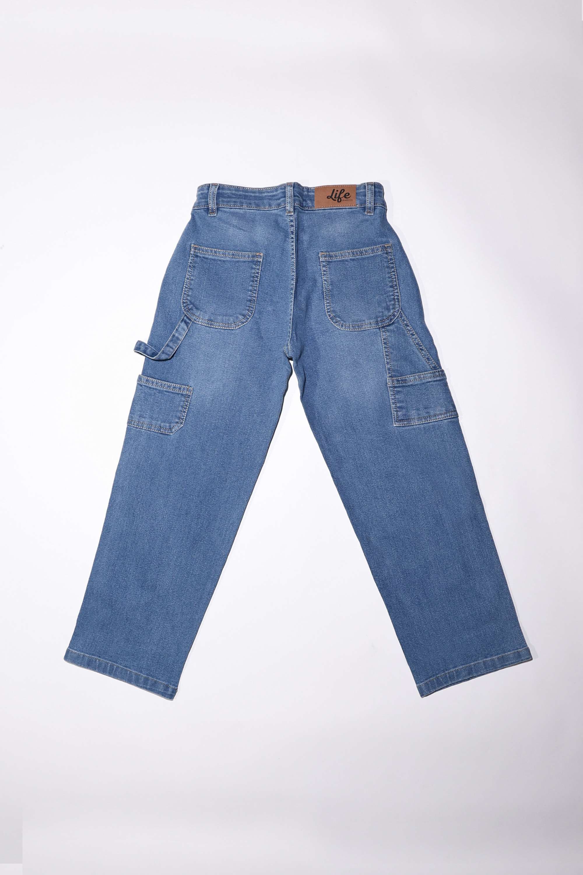 Solid-Denim-Regular-Fit-Boys-Cargos