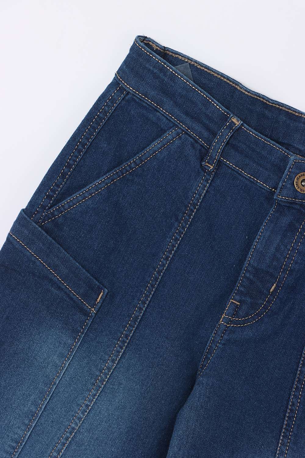 Solid-Denim-Regular-Fit-Boys-Cargos