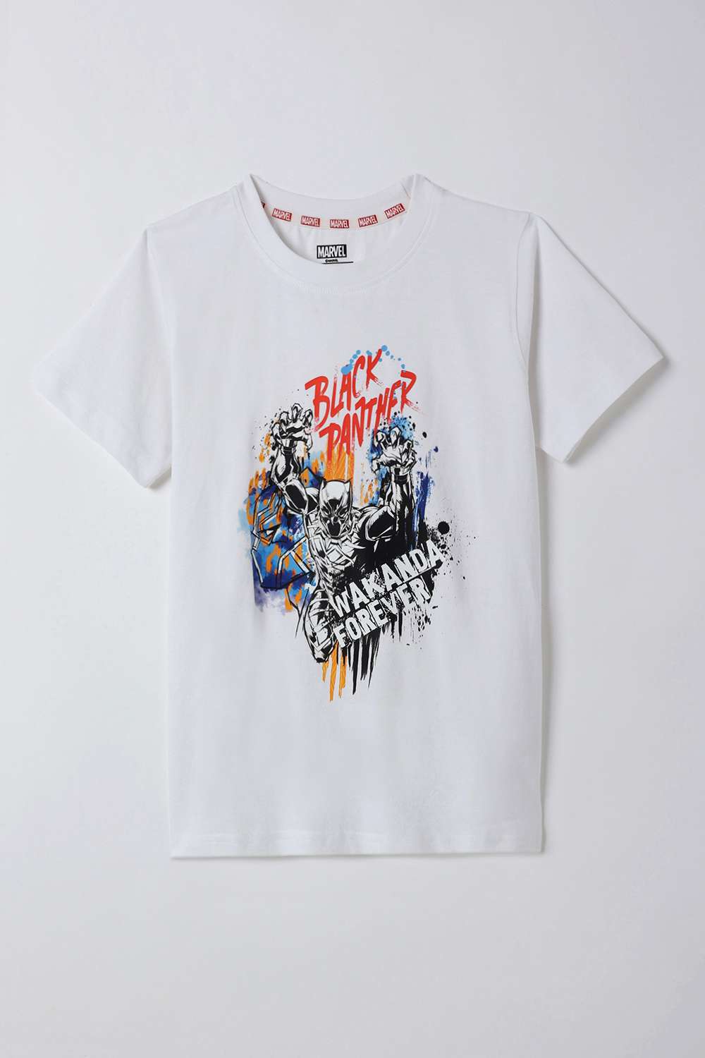 Solid-Blended-Fabric-Round-Neck-Boys-T-Shirt