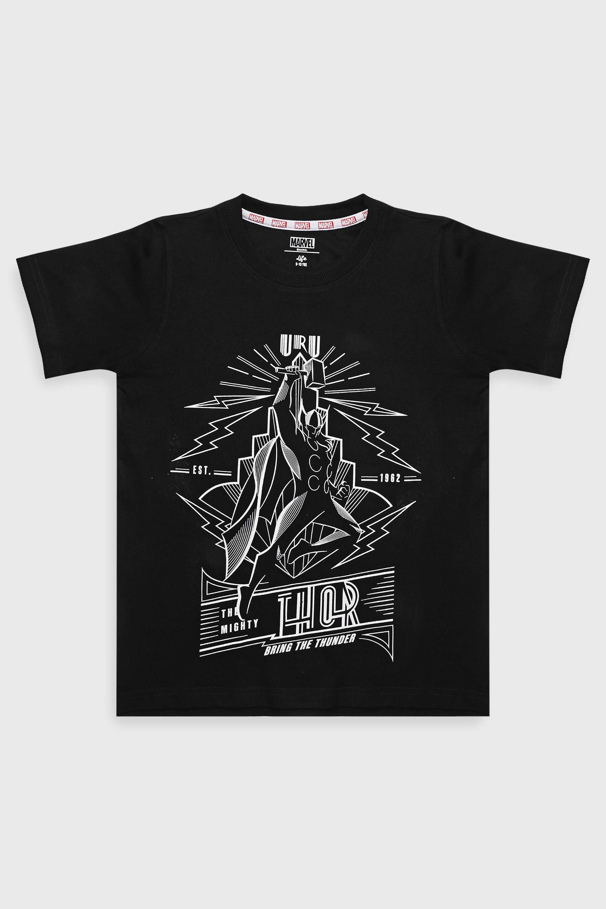 Solid-Blended-Fabric-Round-Neck-Boys-T-Shirt