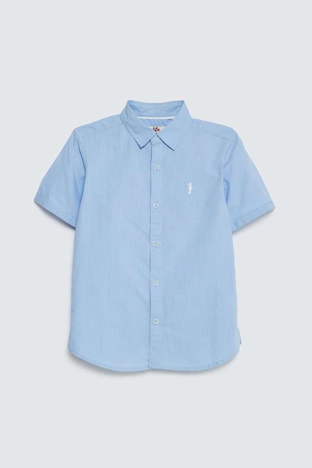 Solid-Poplin-Collared-Boys-Shirt