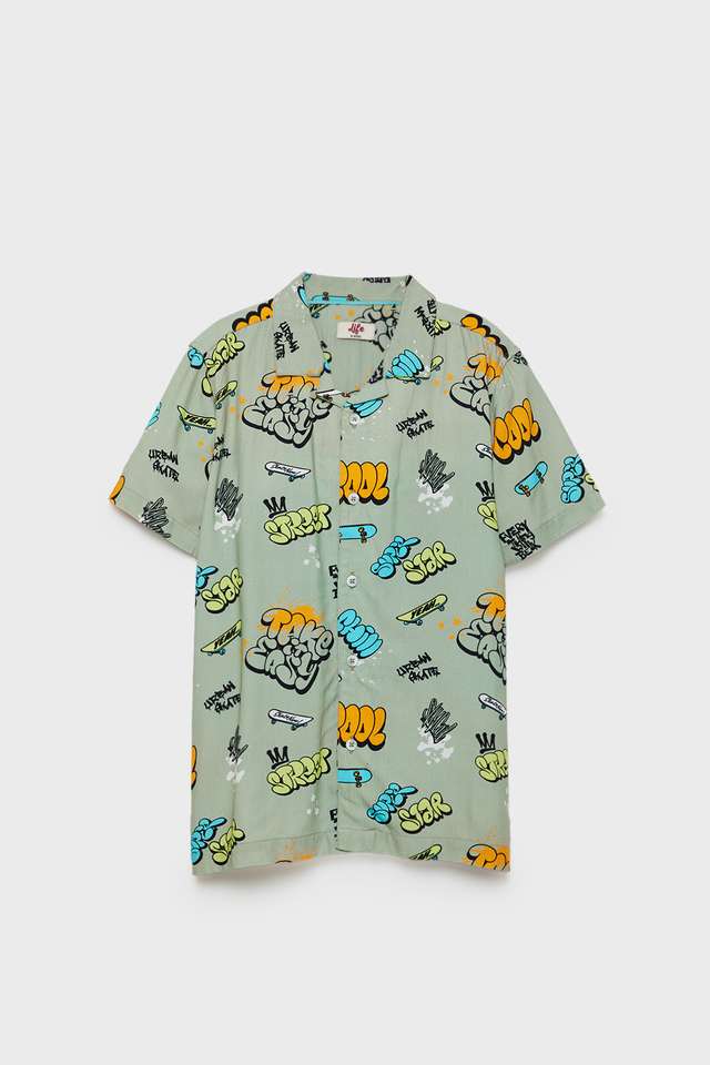 Printed-Rayon-Collared-Boys-Shirt