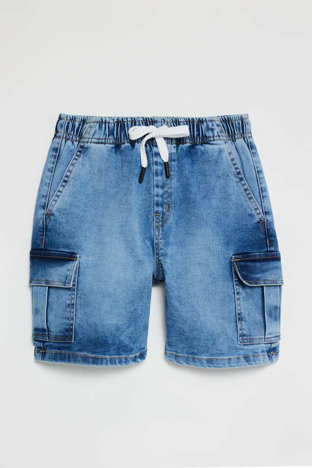 Solid-Denim-Regular-Fit-Boys-Shorts
