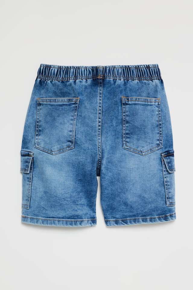 Solid-Denim-Regular-Fit-Boys-Shorts