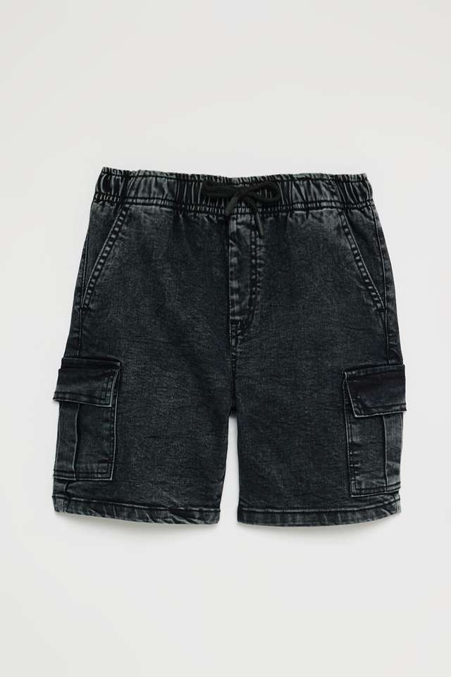 Solid-Denim-Regular-Fit-Boys-Shorts