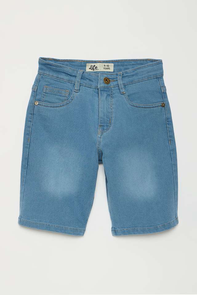 Solid-Denim-Regular-Fit-Boys-Shorts