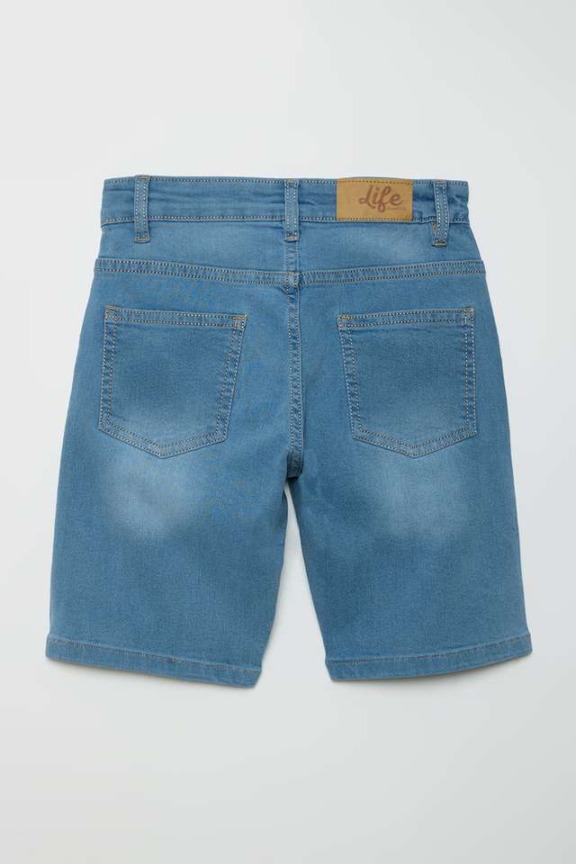 Solid-Denim-Regular-Fit-Boys-Shorts