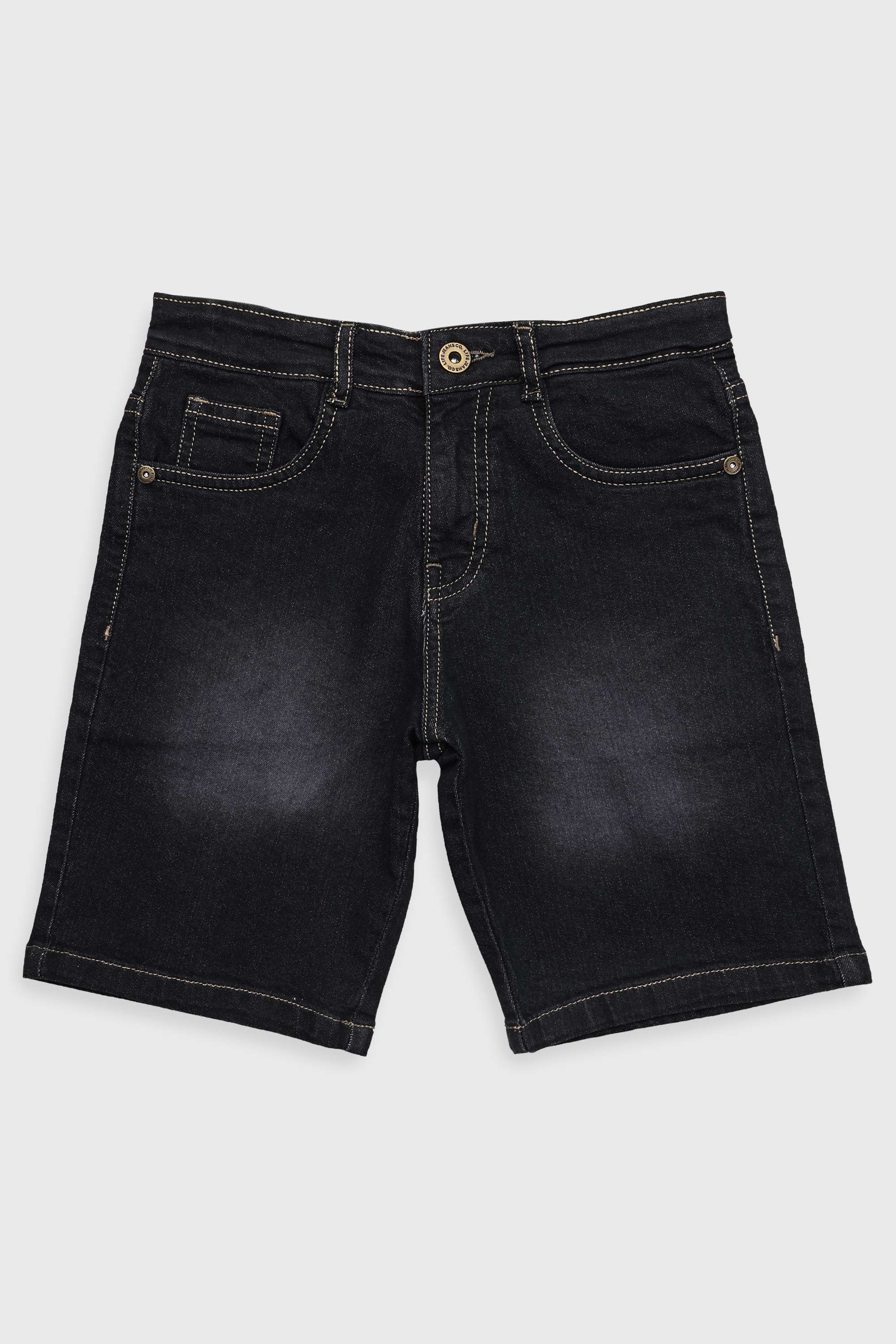 Solid-Denim-Regular-Fit-Boys-Shorts