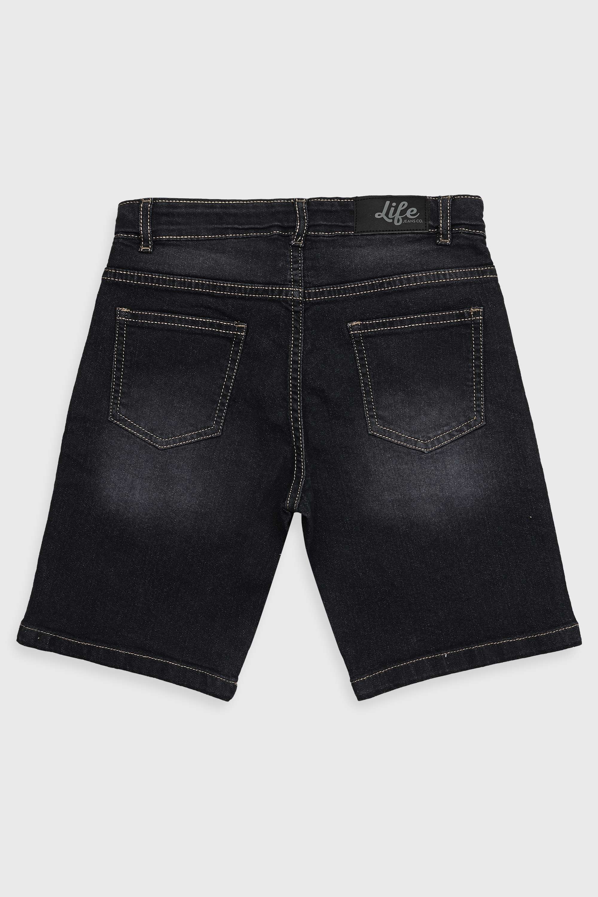 Solid-Denim-Regular-Fit-Boys-Shorts