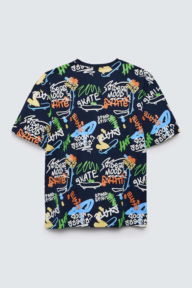 Printed-Cotton-Round-Neck-Boys-T-Shirt