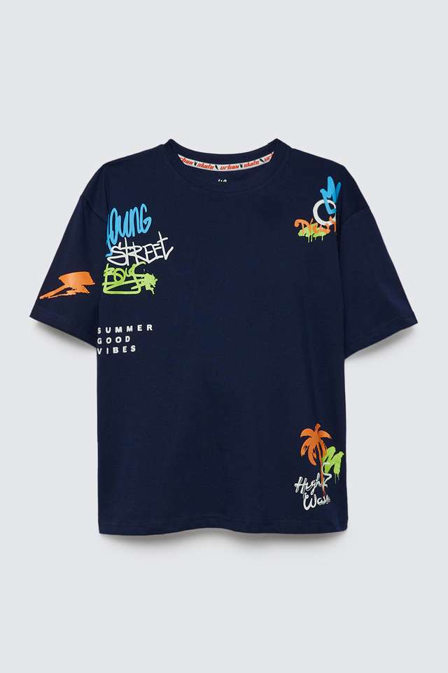 Graphic-Print-Cotton-Round-Neck-Boys-T-Shirt