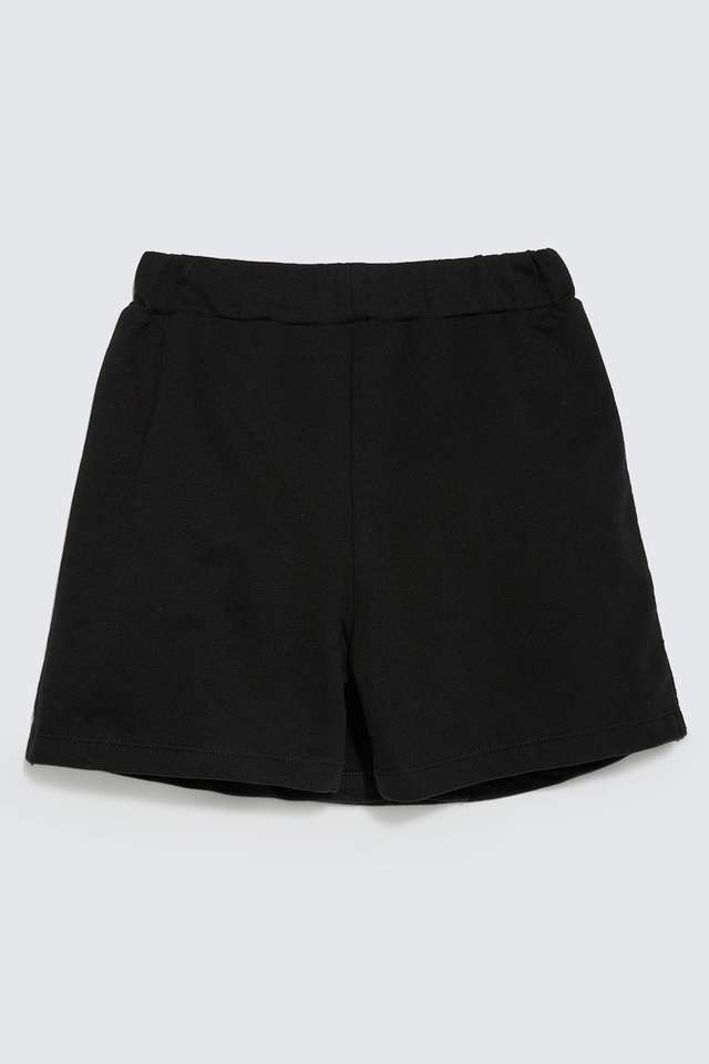 Solid-Blended-Fabric-Regular-Fit-Girls-Shorts