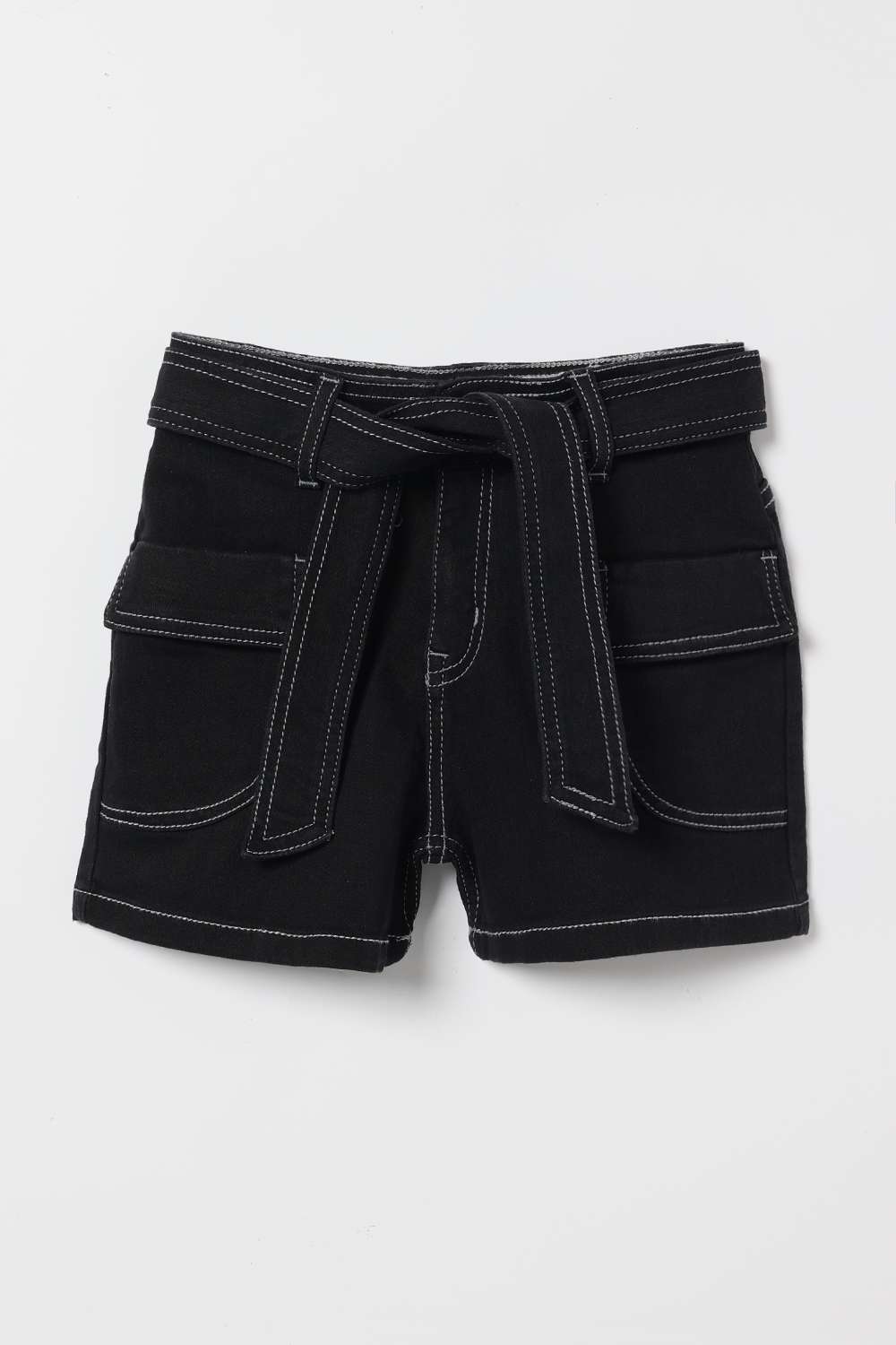 Solid-Blended-Fabric-Regular-Fit-Girls-Shorts