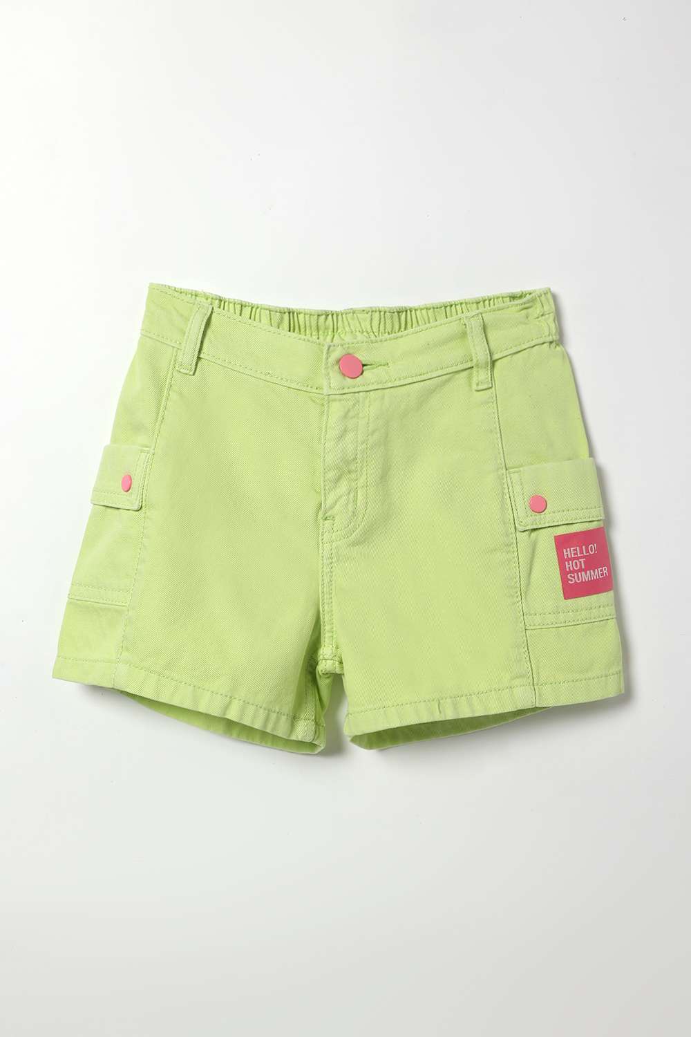 Solid-Blended-Fabric-Regular-Fit-Girls-Shorts