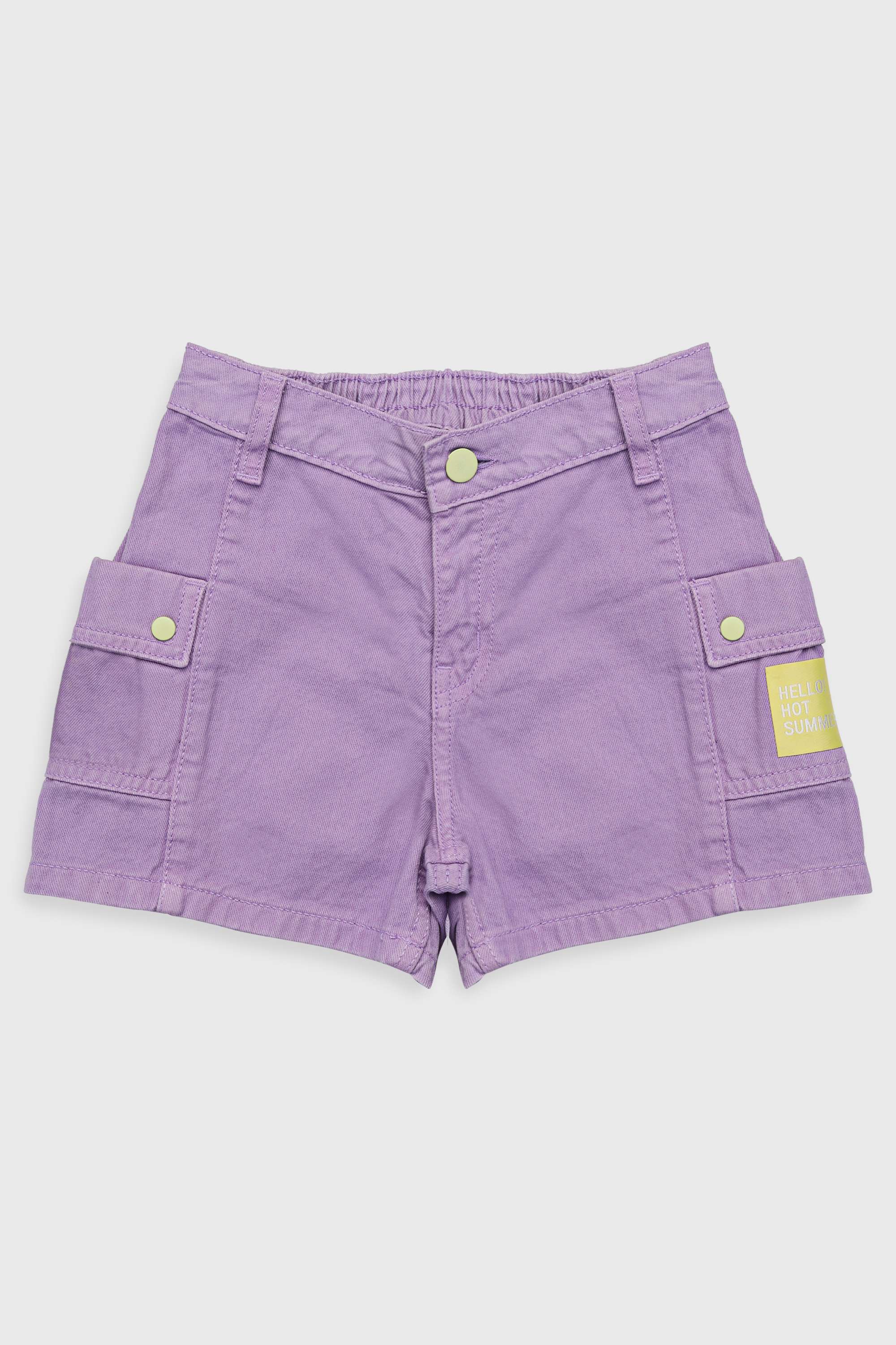 Solid-Blended-Fabric-Regular-Fit-Girls-Shorts