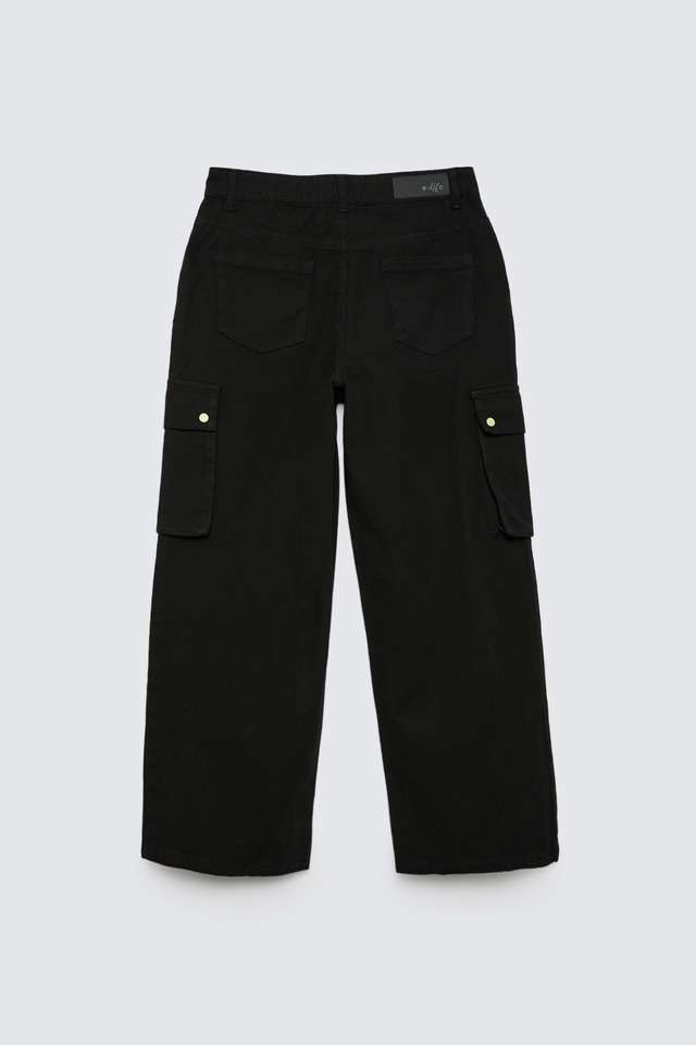Solid-Blended-Fabric-Regular-Fit-Girls-Jeans