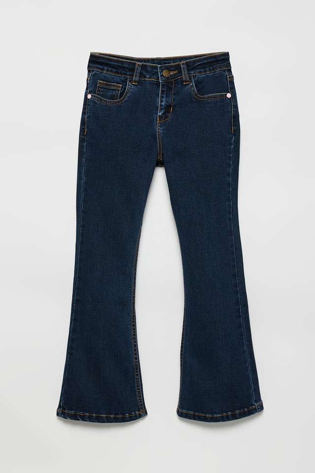 Solid-Blended-Fabric-Regular-Fit-Girls-Jeans