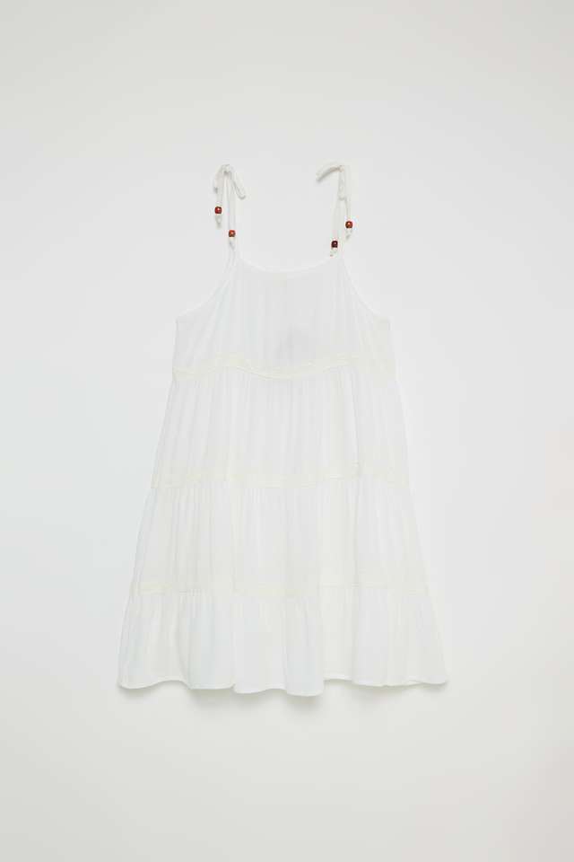 Solid-Blended-Fabric-Round-Neck-Girls-Casual-Wear-Dress