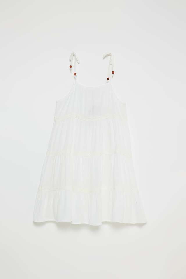 Solid-Blended-Fabric-Round-Neck-Girls-Casual-Wear-Dress