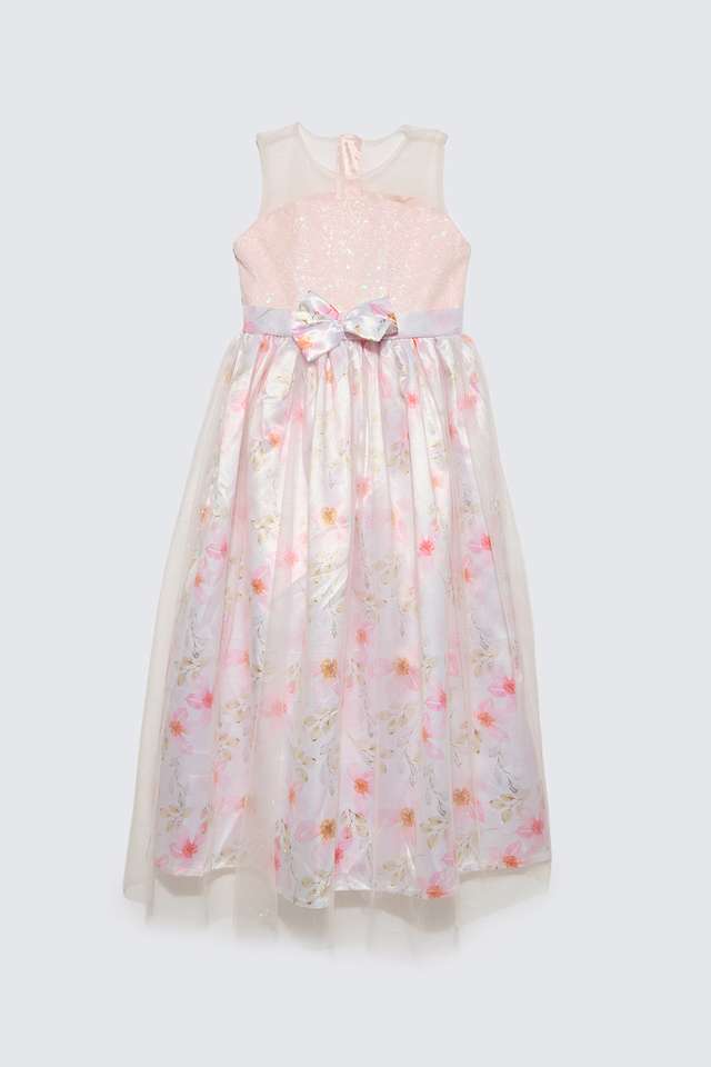 Solid-Blended-Fabric-Round-Neck-Girls-Casual-Wear-Dress