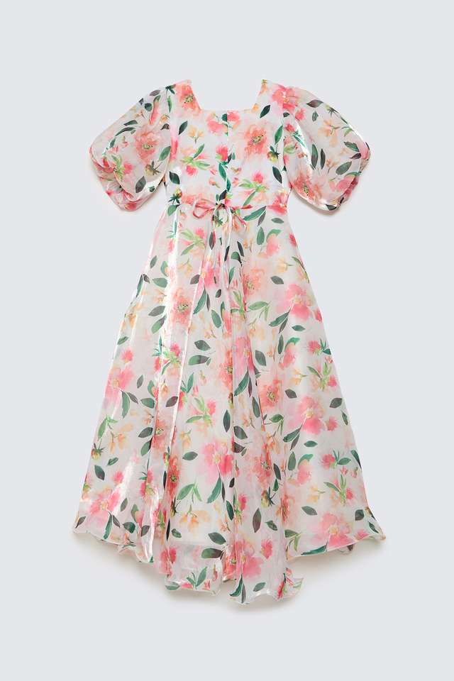 Solid-Blended-Fabric-Round-Neck-Girls-Casual-Wear-Dress