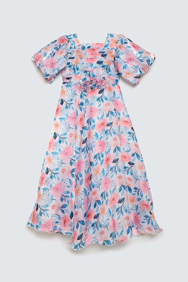 Solid-Blended-Fabric-Round-Neck-Girls-Casual-Wear-Dress