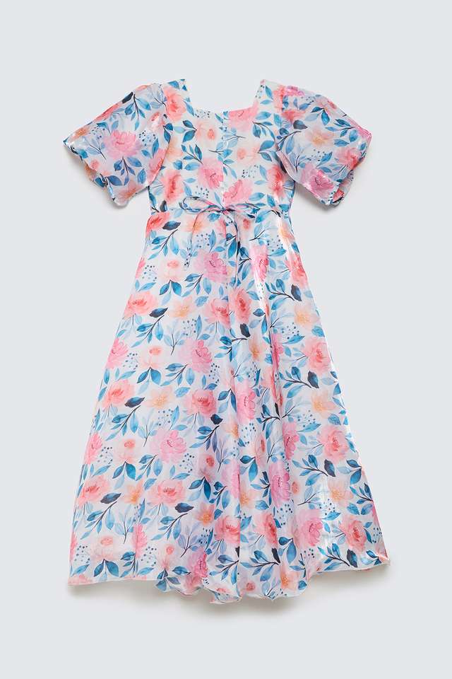 Solid-Blended-Fabric-Round-Neck-Girls-Casual-Wear-Dress