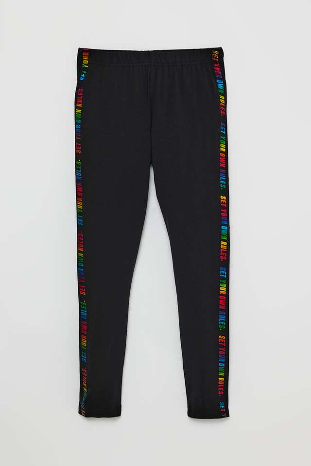 Solid-Blended-Fabric-Regular-Fit-Girls-Leggings
