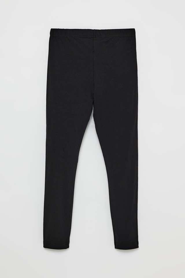 Solid-Blended-Fabric-Regular-Fit-Girls-Leggings