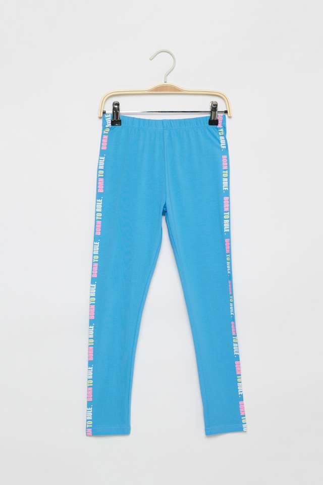 Solid-Blended-Fabric-Regular-Fit-Girls-Leggings