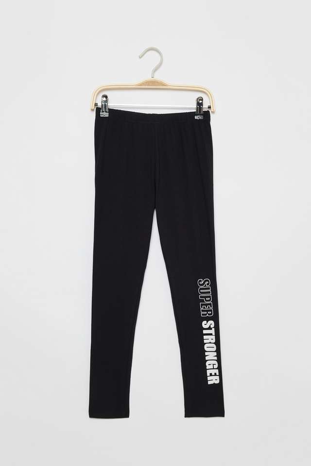 Solid-Blended-Fabric-Regular-Fit-Girls-Leggings