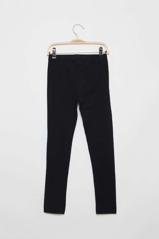 Solid-Blended-Fabric-Regular-Fit-Girls-Leggings