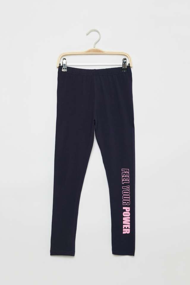 Solid-Blended-Fabric-Regular-Fit-Girls-Leggings