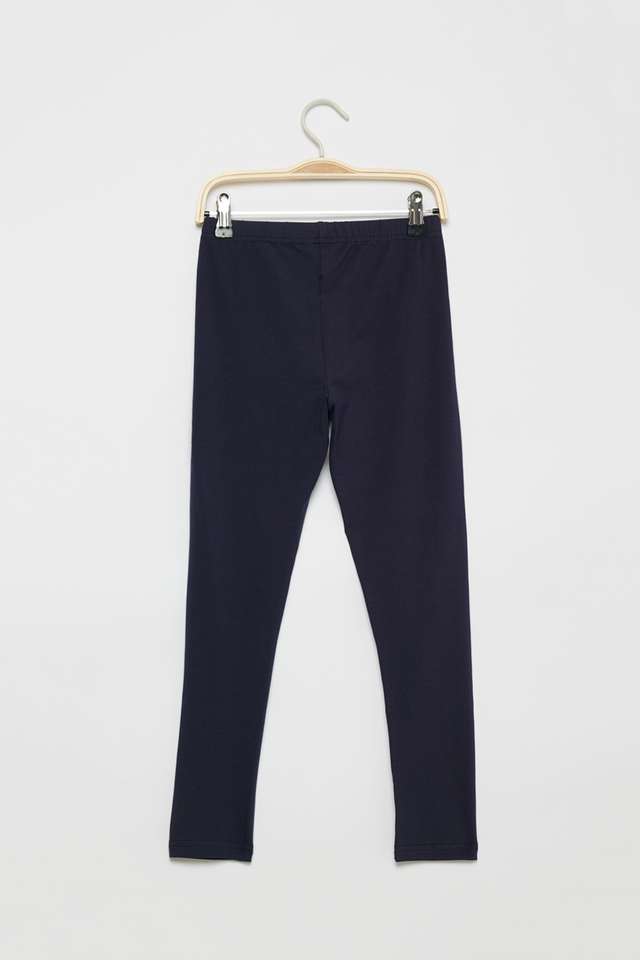 Solid-Blended-Fabric-Regular-Fit-Girls-Leggings